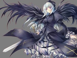 Rating: Safe Score: 0 Tags: 1girl black_wings closed_mouth dress frilled_sleeves frills hairband image lolita_hairband long_hair long_sleeves looking_at_viewer puffy_sleeves purple_eyes rose silver_hair solo suigintou very_long_hair weapon wings User: admin