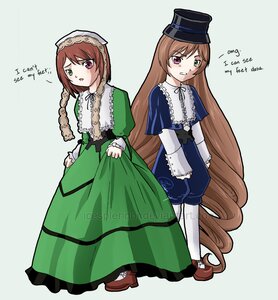 Rating: Safe Score: 0 Tags: 2girls blue_dress brown_hair costume_switch dress green_dress hat heterochromia image long_hair long_sleeves looking_at_viewer multiple_girls open_mouth pantyhose red_eyes siblings sisters souseiseki suiseiseki top_hat twins very_long_hair User: admin