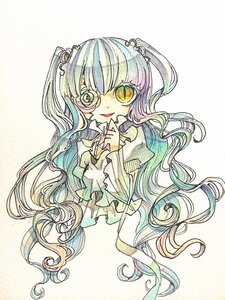 Rating: Safe Score: 0 Tags: 1girl dress eyepatch flower frills hair_ornament image kirakishou long_hair long_sleeves multicolored_hair solo striped traditional_media twintails very_long_hair yellow_eyes User: admin