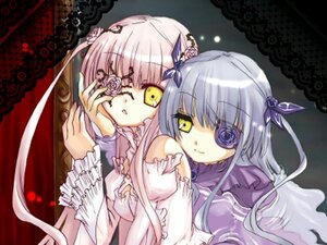 Rating: Safe Score: 0 Tags: 2girls barasuishou dress eyepatch flower frills hair_flower hair_ornament image kirakishou long_hair looking_at_viewer multiple_girls pair pink_hair rose silver_hair smile yellow_eyes User: admin