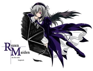 Rating: Safe Score: 0 Tags: 1girl artist_request black_wings boots dress feathers frilled_sleeves frills full_body hairband image juliet_sleeves long_hair long_sleeves looking_at_viewer photoshop_(medium) puffy_sleeves rose rozen_maiden silver_hair solo suigintou suitcase wings User: admin