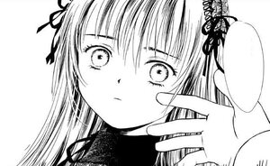 Rating: Safe Score: 0 Tags: 1girl blush face greyscale hair_ornament hair_ribbon image long_hair looking_at_viewer monochrome ribbon simple_background solo suigintou white_background User: admin