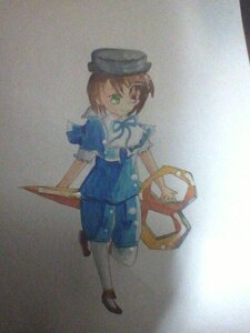 Rating: Safe Score: 0 Tags: 1girl blue_dress brown_hair dress full_body green_eyes hat heterochromia image red_eyes short_hair shorts solo souseiseki standing User: admin