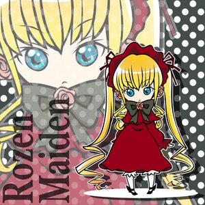 Rating: Safe Score: 0 Tags: 1girl blonde_hair blue_eyes bow bowtie dress halftone halftone_background image long_hair long_sleeves looking_at_viewer polka_dot polka_dot_background red_dress rose shinku solo twintails zoom_layer User: admin