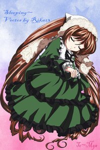 Rating: Safe Score: 0 Tags: 1girl artist_name brown_hair closed_eyes dated dress frills full_body green_dress image long_hair long_sleeves sleeping solo suiseiseki very_long_hair User: admin