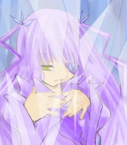 Rating: Safe Score: 0 Tags: 1girl barasuishou bug butterfly butterfly_hair_ornament dress hair_ornament hair_ribbon image insect long_hair long_sleeves looking_at_viewer purple_dress purple_theme ribbon solo upper_body yellow_eyes User: admin