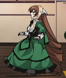Rating: Safe Score: 0 Tags: 1girl apron brown_hair dress frills green_dress green_eyes hand_on_hip head_scarf image juliet_sleeves long_hair long_sleeves maid profile puffy_sleeves solo standing suiseiseki very_long_hair User: admin