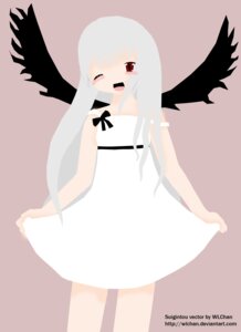 Rating: Safe Score: 0 Tags: 1girl arms_at_sides bangs bare_arms bare_shoulders black_wings dress image long_hair one_eye_closed open_mouth red_eyes simple_background smile solo striped suigintou vertical-striped_dress vertical_stripes white_dress white_hair wings User: admin