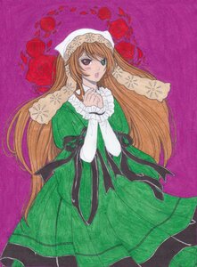 Rating: Safe Score: 0 Tags: 1girl brown_hair dress flower green_dress green_eyes heterochromia image long_hair long_sleeves pantyhose red_eyes red_flower red_rose rose solo suiseiseki very_long_hair User: admin