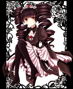 Rating: Safe Score: 0 Tags: 1girl black_hair dress drill_hair flower image long_hair red_eyes rose solo suigintou twin_drills twintails white_flower white_rose User: admin