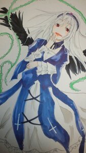 Rating: Safe Score: 0 Tags: 1girl blue_dress dress frilled_sleeves frills hairband image long_hair long_sleeves looking_at_viewer puffy_sleeves red_eyes smile solo suigintou traditional_media white_hair wings User: admin