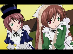 Rating: Safe Score: 0 Tags: :o brown_hair dress frills green_dress green_eyes hat heterochromia image letterboxed long_hair long_sleeves looking_at_viewer open_mouth pair red_eyes short_hair siblings sisters souseiseki suiseiseki top_hat twins yellow_background User: admin
