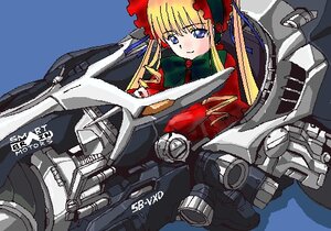 Rating: Safe Score: 0 Tags: 1girl blonde_hair blue_eyes bonnet bow bowtie dress image long_hair long_sleeves looking_at_viewer red_dress shinku solo twintails User: admin