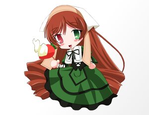 Rating: Safe Score: 0 Tags: 1girl brown_hair chibi dress drill_hair food full_body green_dress green_eyes heterochromia image long_hair long_sleeves open_mouth red_eyes solo striped suiseiseki twin_drills vertical_stripes very_long_hair User: admin