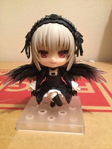 Rating: Safe Score: 0 Tags: 1girl bangs black_dress black_wings chibi doll dress feathered_wings full_body hairband long_hair long_sleeves looking_at_viewer red_eyes smile solo standing suigintou wings User: admin