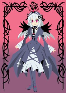 Rating: Safe Score: 0 Tags: 1girl black_ribbon black_wings boots detached_collar dress flower frills full_body hairband image juliet_sleeves long_hair long_sleeves looking_at_viewer pantyhose puffy_sleeves red_eyes ribbon silver_hair smile solo standing suigintou wings User: admin