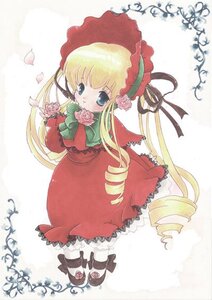 Rating: Safe Score: 0 Tags: 1girl blonde_hair blue_eyes blush bonnet bow bowtie dress drill_hair flower full_body green_bow image long_hair long_sleeves looking_at_viewer pink_flower pink_rose red_dress rose shinku shoes solo twintails very_long_hair User: admin