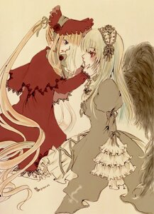 Rating: Safe Score: 0 Tags: 2girls black_wings blonde_hair blue_eyes dress eye_contact frills image long_hair long_sleeves looking_at_another multiple_girls pair red_eyes shinku suigintou very_long_hair wings yuri User: admin