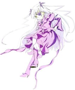 Rating: Safe Score: 0 Tags: 1girl barasuishou boots dress eyepatch flower frills full_body image long_hair long_sleeves purple_dress rose solo striped vertical_stripes very_long_hair yellow_eyes User: admin