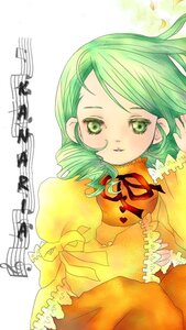 Rating: Safe Score: 0 Tags: 1girl dress eighth_note green_eyes green_hair image juliet_sleeves kanaria long_sleeves looking_at_viewer lying musical_note puffy_sleeves ribbon solo striped traditional_media yellow_dress User: admin