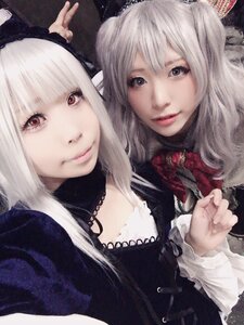 Rating: Safe Score: 0 Tags: 2girls bangs closed_mouth dress lace lips long_hair long_sleeves looking_at_viewer multiple_girls red_eyes sisters smile solo suigintou twins upper_body white_hair User: admin