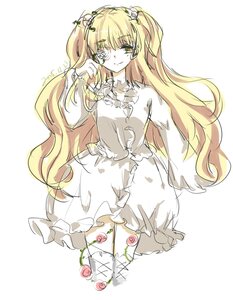 Rating: Safe Score: 0 Tags: 1girl blonde_hair dress flower hair_ornament hand_up image kirakishou long_hair long_sleeves rose smile solo striped striped_background striped_legwear thorns two_side_up vertical-striped_legwear vertical_stripes very_long_hair vines User: admin