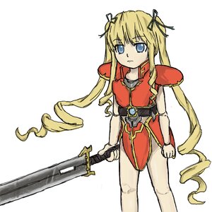 Rating: Safe Score: 0 Tags: 1girl armor blonde_hair blue_eyes drill_hair hair_ribbon holding holding_weapon image long_hair looking_at_viewer red_dress ribbon ringlets serious shinku sidelocks solo sword twin_drills twintails very_long_hair weapon User: admin