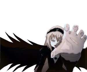 Rating: Safe Score: 0 Tags: 1girl auto_tagged black_dress black_wings dress hairband image lolita_hairband long_hair long_sleeves looking_at_viewer monochrome outstretched_arm simple_background solo suigintou upper_body very_long_hair white_background wings User: admin