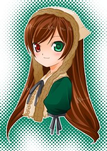 Rating: Safe Score: 0 Tags: 1girl bangs brown_hair dress green_dress green_eyes halftone halftone_background head_scarf heterochromia image long_hair long_sleeves looking_at_viewer polka_dot polka_dot_background polka_dot_dress red_eyes smile solo suiseiseki upper_body very_long_hair User: admin