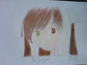 Rating: Safe Score: 0 Tags: 1girl bangs brown_hair green_eyes heterochromia image looking_at_viewer photo portrait red_eyes signature simple_background solo suiseiseki traditional_media watercolor_(medium) white_background User: admin