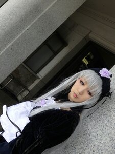 Rating: Safe Score: 0 Tags: 1girl bangs dress flower frills gothic_lolita indoors lips lolita_fashion long_hair long_sleeves looking_at_viewer rose silver_hair solo suigintou upper_body User: admin