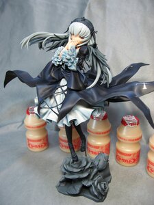 Rating: Safe Score: 0 Tags: 1girl cross doll dress flower frilled_sleeves frills full_body hairband long_hair long_sleeves red_eyes ribbon rose silver_hair solo standing suigintou wings User: admin