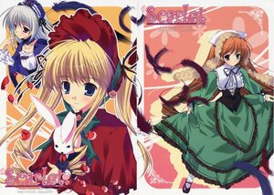 Rating: Safe Score: 0 Tags: 3girls blonde_hair blue_eyes bonnet brown_hair dress green_dress hat head_scarf image long_hair long_sleeves looking_at_viewer multiple multiple_girls red_dress shinku tagme twintails very_long_hair User: admin