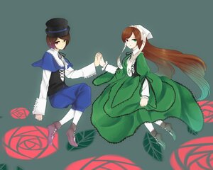 Rating: Safe Score: 0 Tags: 2girls blue_dress boots brown_hair dress flower frills green_dress green_eyes hat heterochromia holding_hands image long_hair long_sleeves looking_at_viewer multiple_girls pair pantyhose red_eyes short_hair siblings simple_background sisters smile souseiseki suiseiseki top_hat twins very_long_hair User: admin