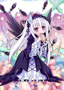 Rating: Safe Score: 0 Tags: 1girl auto_tagged blush bug butterfly candy dress flower food frills hairband holding_food image insect lolita_fashion lolita_hairband long_hair long_sleeves open_mouth purple_flower ribbon rose solo suigintou white_hair wings User: admin