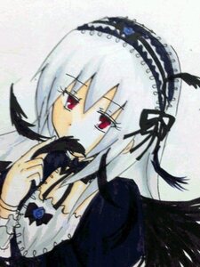 Rating: Safe Score: 0 Tags: 1girl black_ribbon black_wings detached_collar dress feathers flower frills hairband image long_hair long_sleeves looking_at_viewer red_eyes ribbon rose solo suigintou upper_body wings User: admin