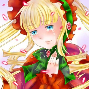 Rating: Safe Score: 0 Tags: 1girl blonde_hair blue_eyes blush bow crying dress flower image long_hair petals red_flower red_rose rose rose_petals shinku solo tears User: admin