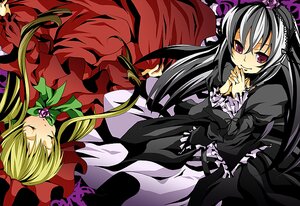 Rating: Safe Score: 0 Tags: 2girls blonde_hair bow closed_eyes dress frills image long_hair long_sleeves multiple_girls pair shinku silver_hair smile suigintou User: admin