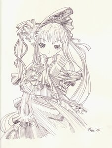 Rating: Safe Score: 0 Tags: 1girl auto_tagged bonnet bow bowtie capelet dress hat image long_hair long_sleeves looking_at_viewer monochrome shinku solo striped vertical_stripes very_long_hair User: admin