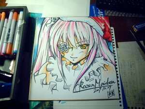 Rating: Safe Score: 0 Tags: 1girl dress eyepatch flower image kaname_madoka kirakishou long_hair looking_at_viewer marker_(medium) photo pink_hair shikishi smile solo traditional_media ultimate_madoka yellow_eyes User: admin