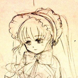 Rating: Safe Score: 0 Tags: 1girl bonnet bow bowtie closed_mouth dress frills image long_hair long_sleeves looking_at_viewer monochrome shinku simple_background smile solo upper_body User: admin