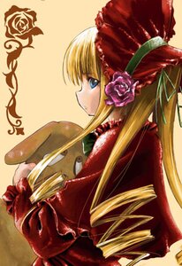 Rating: Safe Score: 0 Tags: 1girl beige_background blonde_hair blue_eyes bonnet bow dress drill_hair flower frilled_sleeves frills hat image kazumiya_akira kunkun long_hair long_sleeves looking_at_viewer looking_back lowres pink_rose red_dress red_flower red_rose rose rozen_maiden shinku simple_background solo stuffed_animal twin_drills twintails upper_body very_long_hair yellow_background User: admin
