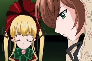 Rating: Safe Score: 0 Tags: 2girls blonde_hair bonnet bow brown_hair closed_eyes dress flower green_eyes hair_ribbon hat image long_hair multiple_girls pair pink_rose profile ribbon rose shinku suiseiseki twintails User: admin