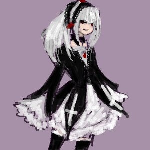 Rating: Safe Score: 0 Tags: 1girl bare_shoulders black_dress dress hairband image long_hair pixel_art red_eyes silver_hair simple_background smile solo suigintou wings User: admin