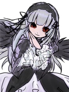Rating: Safe Score: 0 Tags: 1girl auto_tagged bangs black_wings closed_mouth dress frilled_sleeves frills hairband image long_hair long_sleeves looking_at_viewer red_eyes rose silver_hair simple_background solo suigintou upper_body white_background wings User: admin