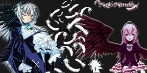 Rating: Safe Score: 0 Tags: 2girls black_background black_dress black_wings closed_eyes dress feathers flower frills gothic_lolita hair_ornament hairband image lolita_fashion lolita_hairband long_hair long_sleeves multiple_girls pink_hair ribbon silver_hair solo suigintou wings User: admin