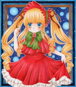 Rating: Safe Score: 0 Tags: 1girl blonde_hair blue_background blue_eyes bonnet bow bowtie colored_pencil_(medium) dress drill_hair flower frills green_bow image long_hair long_sleeves looking_at_viewer marker_(medium) millipen_(medium) pastel_(medium) pink_flower pink_rose ringlets rose shikishi shinku sidelocks solo traditional_media twin_drills twintails User: admin