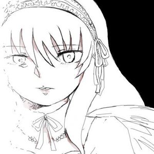 Rating: Safe Score: 0 Tags: 1girl eyebrows_visible_through_hair frilled_hairband hairband image looking_at_viewer monochrome portrait ribbon short_hair solo suigintou User: admin