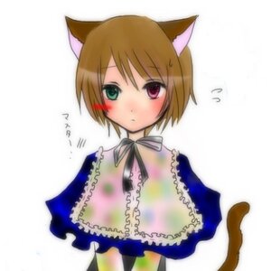 Rating: Safe Score: 0 Tags: 1girl animal_ears auto_tagged blonde_hair blue_dress blush cat_ears cat_tail dress flying_sweatdrops green_eyes heterochromia image kemonomimi_mode long_sleeves looking_at_viewer red_eyes short_hair simple_background solo souseiseki tail white_background User: admin