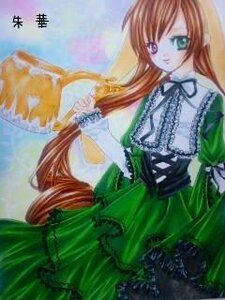 Rating: Safe Score: 0 Tags: 1girl brown_hair dress frills green_dress green_eyes heterochromia image long_hair long_sleeves shirt solo standing suiseiseki very_long_hair User: admin